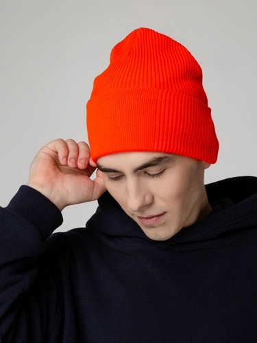 Шапка Real Rib, красно-оранжевая Шапка Real Rib, красно-оранжевая