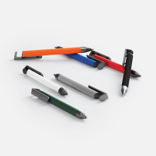 Ручка шариковая Standic с подставкой для телефона, белая Ручка шариковая Standic с подставкой для телефона, белая