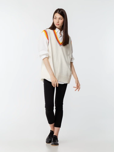 Жилет оверсайз унисекс Cornell в сумке, молочно-белый Жилет оверсайз унисекс Cornell в сумке, молочно-белый