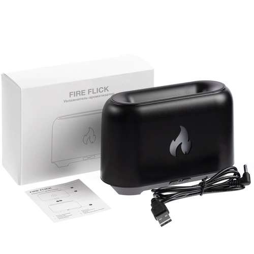 Увлажнитель-ароматизатор Fire Flick с имитацией пламени, черный Увлажнитель-ароматизатор Fire Flick с имитацией пламени, черный