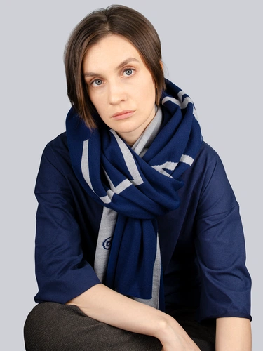Шарф Bereg, серый с синим Шарф Bereg, серый с синим