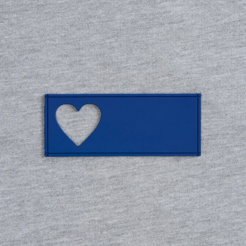 Лейбл из ПВХ с вырубкой «Сердце», синий Лейбл из ПВХ с вырубкой «Сердце», синий