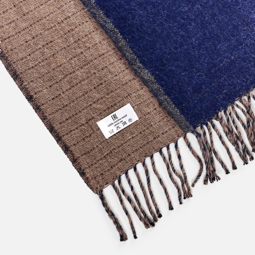 Плед Devika, синий с бежевым Плед Devika, синий с бежевым