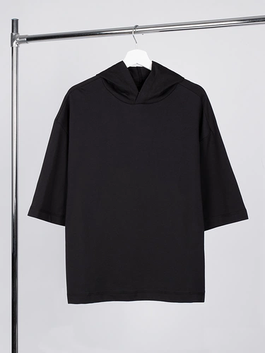 Футболка оверсайз унисекс с капюшоном Neofit, черная Футболка оверсайз унисекс с капюшоном Neofit, черная