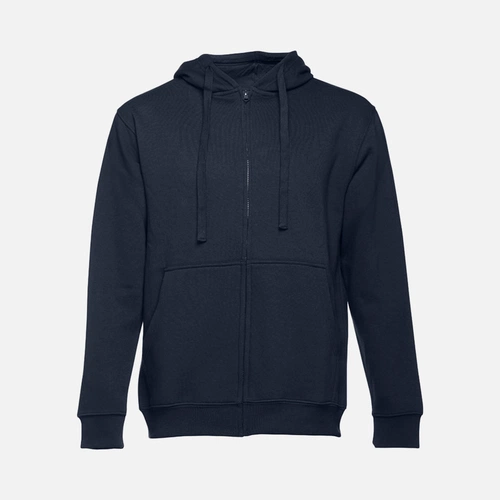 Толстовка мужская на молнии с капюшоном Amsterdam, темно-синяя Толстовка мужская на молнии с капюшоном Amsterdam, темно-синяя