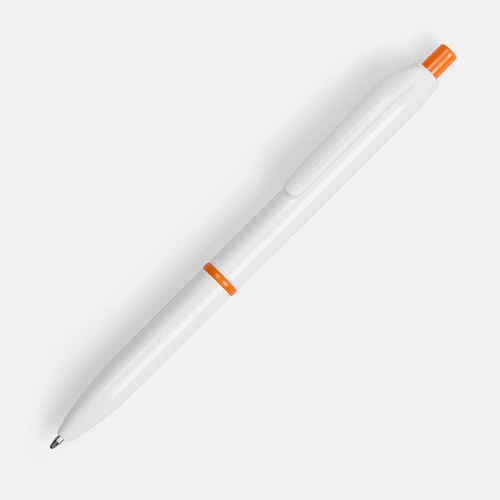 Ручка шариковая Bright Pop, белая с оранжевым Ручка шариковая Bright Pop, белая с оранжевым