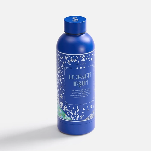 Термобутылка Glendale, синяя с нанесением Термобутылка Glendale, синяя с нанесением