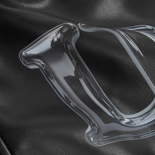 Бомбер из искусственной кожи Univer, черный, с нанесением Бомбер из искусственной кожи Univer, черный, с нанесением