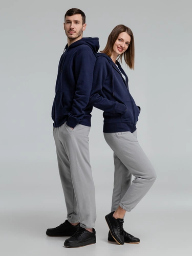 Толстовка на молнии с капюшоном унисекс King, темно-синяя Толстовка на молнии с капюшоном унисекс King, темно-синяя