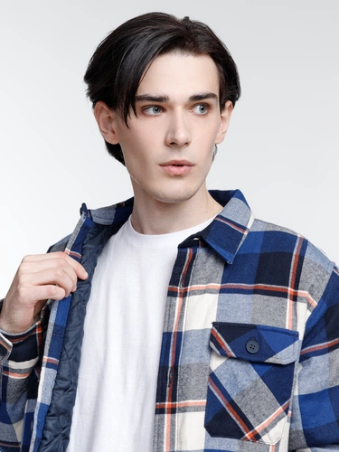 Куртка-рубашка оверсайз унисекс Noah, синяя Куртка-рубашка оверсайз унисекс Noah, синяя