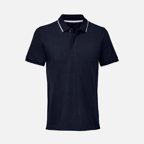 Рубашка поло унисекс Palermo, темно-синяя с белым Рубашка поло унисекс Palermo, темно-синяя с белым