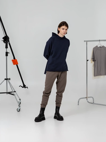 Худи унисекс Vozduh 1.0, темно-синее Худи унисекс Vozduh 1.0, темно-синее