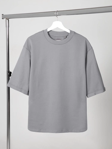 Футболка оверсайз унисекс Kosmos 2.0, светло-серая Футболка оверсайз унисекс Kosmos 2.0, светло-серая