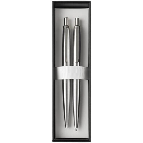 Набор из механического карандаша и ручки Poetica, серебристый Набор из механического карандаша и ручки Poetica, серебристый