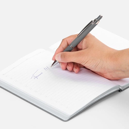 Ручка шариковая Chromos Soft Touch, серая Ручка шариковая Chromos Soft Touch, серая