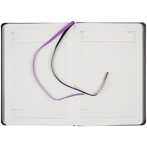 Ежедневник Alanis, недатированный, черный с фиолетовым Ежедневник Alanis, недатированный, черный с фиолетовым