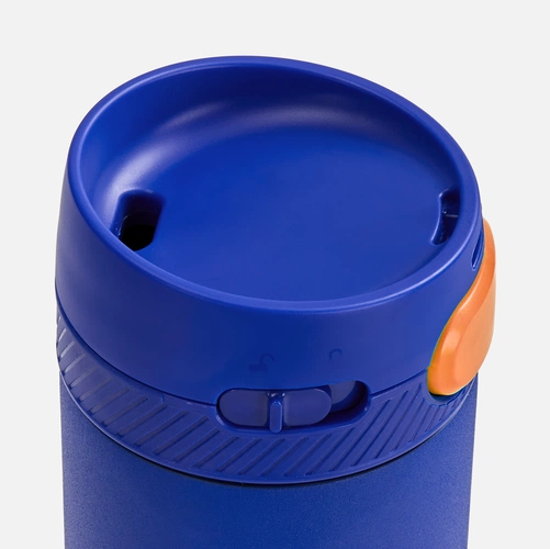 Термостакан X1 с цветной кнопкой, синий с оранжевым Термостакан X1 с цветной кнопкой, синий с оранжевым