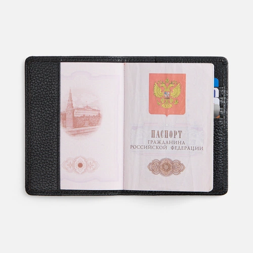 Обложка для паспорта Unison, черная Обложка для паспорта Unison, черная