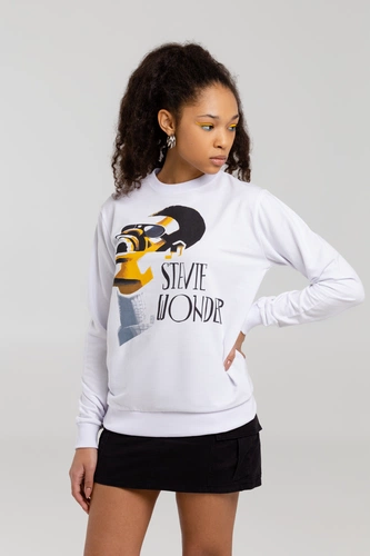 Толстовка «Меламед. Stevie Wonder», белая Толстовка «Меламед. Stevie Wonder», белая
