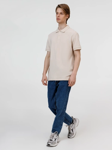 Рубашка поло унисекс Pacific, бежевая (льняная) Рубашка поло унисекс Pacific, бежевая (льняная)