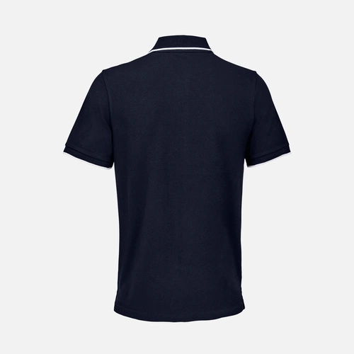 Рубашка поло унисекс Palermo, темно-синяя с белым Рубашка поло унисекс Palermo, темно-синяя с белым