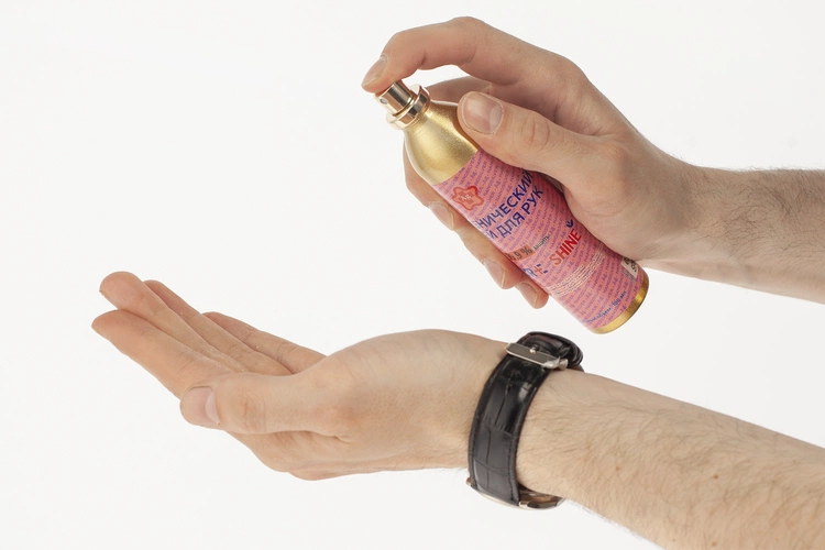 Гигиенический спрей для рук Nature Shine в металлическом флаконе, 100 мл, золотистый Гигиенический спрей для рук Nature Shine в металлическом флаконе, 100 мл, золотистый