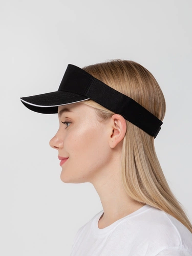 Козырек Active, черный с белым кантом Козырек Active, черный с белым кантом