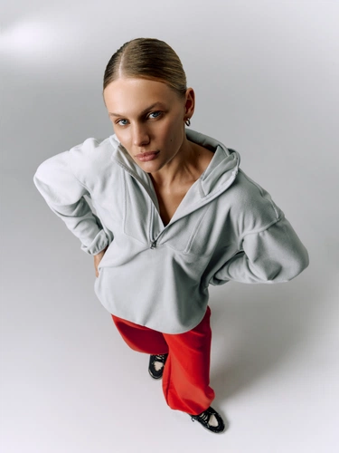 Анорак флисовый унисекс Fliska, светло-серый Анорак флисовый унисекс Fliska, светло-серый