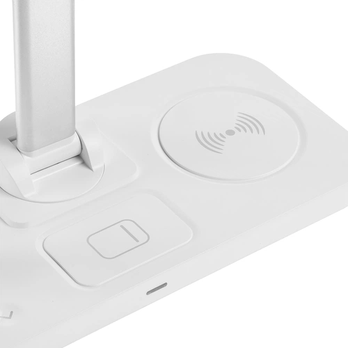 Настольная лампа с беспроводной зарядкой Power Light, белая Настольная лампа с беспроводной зарядкой Power Light, белая