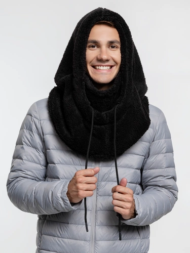 Балаклава-капюшон Flocky, черная Балаклава-капюшон Flocky, черная