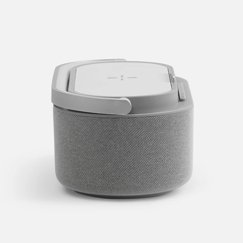 Колонка с часами и беспроводной зарядкой Veske ver.2, серая Колонка с часами и беспроводной зарядкой Veske ver.2, серая