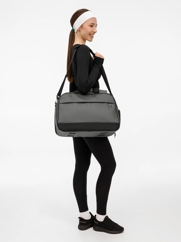 Спортивная сумка Atlantes, серая с черным Спортивная сумка Atlantes, серая с черным