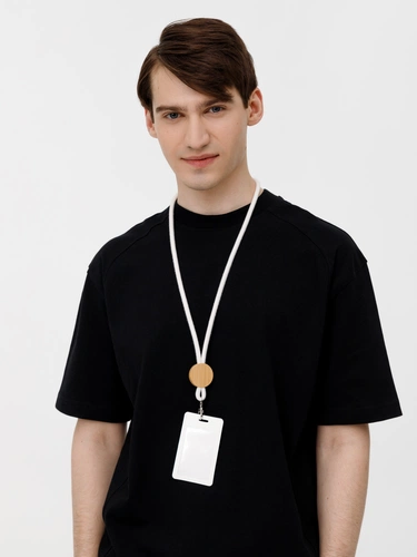 Шнурок для бейджа Tube Wood, белый Шнурок для бейджа Tube Wood, белый