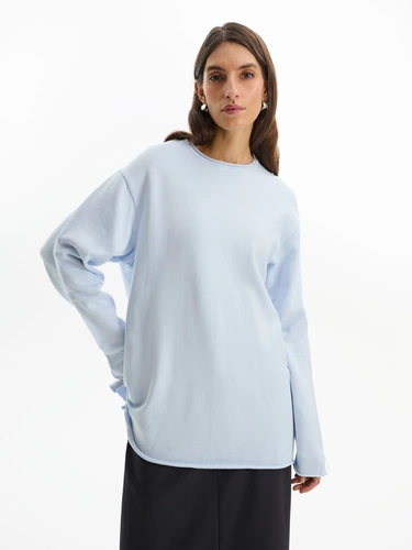 Лонгслив унисекс Siluetti Fuori, светло-голубой Лонгслив унисекс Siluetti Fuori, светло-голубой