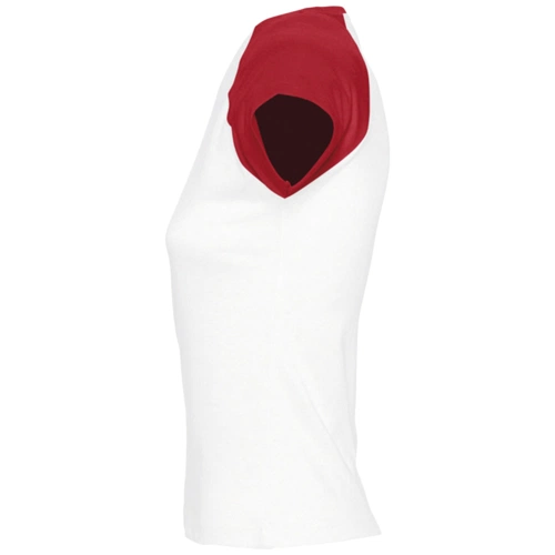 Футболка женская Milky 150, белая с красным Футболка женская Milky 150, белая с красным