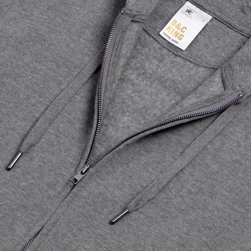 Толстовка на молнии с капюшоном унисекс King, темно-серый меланж Толстовка на молнии с капюшоном унисекс King, темно-серый меланж