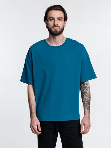 Футболка унисекс оверсайз Crosstown, бирюзовая (морская волна) Футболка унисекс оверсайз Crosstown, бирюзовая (морская волна)