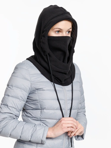 Балаклава-капюшон Nesse, черная Балаклава-капюшон Nesse, черная