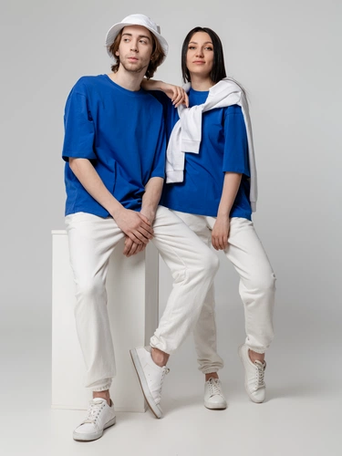 Футболка унисекс оверсайз Street Vibes, ярко-синяя Футболка унисекс оверсайз Street Vibes, ярко-синяя