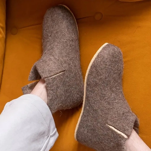 Домашние валенки Wild, серо-коричневые (натуральные) Домашние валенки Wild, серо-коричневые (натуральные)