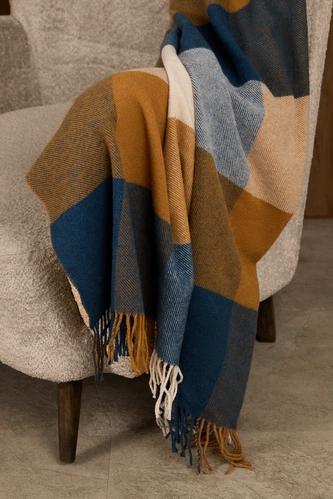 Плед Fleco, синий с коричневым Плед Fleco, синий с коричневым