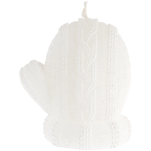 Свеча Kniteam, варежка, белая Свеча Kniteam, варежка, белая