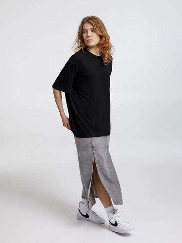 Футболка оверсайз унисекс Lavinia, черная Футболка оверсайз унисекс Lavinia, черная