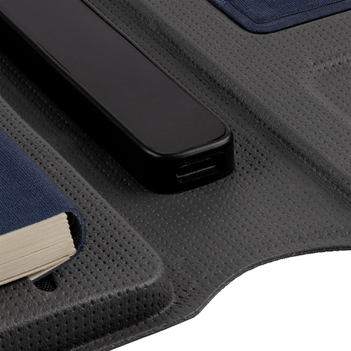 Органайзер с блокнотом и аккумулятором Oiro, синий Органайзер с блокнотом и аккумулятором Oiro, синий