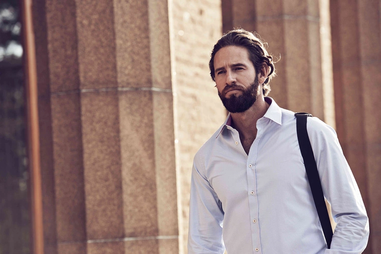 Рубашка мужская в клетку Tribeca, синяя Рубашка мужская в клетку Tribeca, синяя