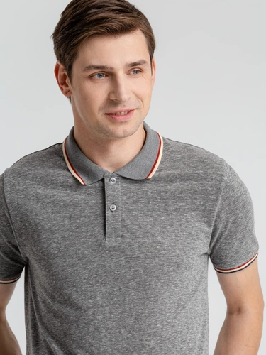 Рубашка поло мужская Paname Men, черный меланж Рубашка поло мужская Paname Men, черный меланж