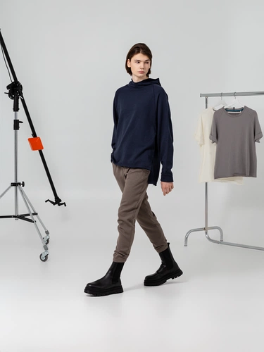 Худи унисекс Vozduh 1.0, темно-синее Худи унисекс Vozduh 1.0, темно-синее