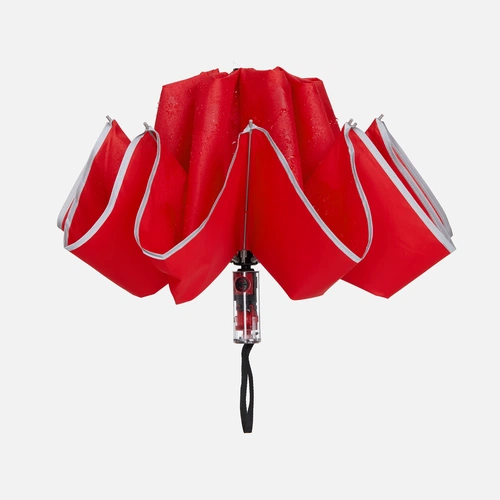 Зонт наоборот складной Futurum со светоотражающим кантом, красный Зонт наоборот складной Futurum со светоотражающим кантом, красный
