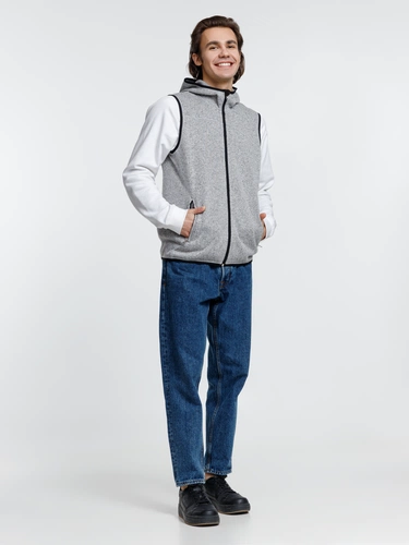 Жилет с капюшоном унисекс Gotland, серый Жилет с капюшоном унисекс Gotland, серый