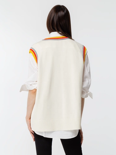 Жилет оверсайз унисекс Cornell в сумке, молочно-белый Жилет оверсайз унисекс Cornell в сумке, молочно-белый